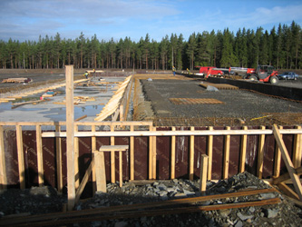 Ruukin lopputuotevaraston perustustyö n.1600m²